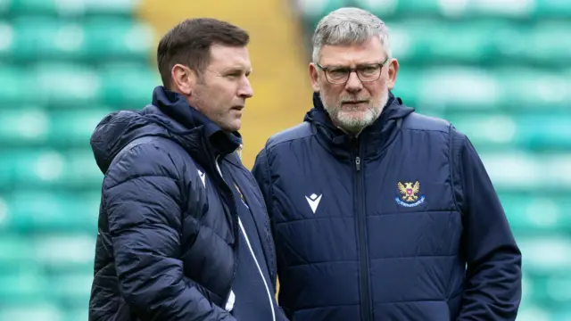 Andy Kirk has taken on interim manager duties at St Johnstone following the sacking of Craig Levein, right