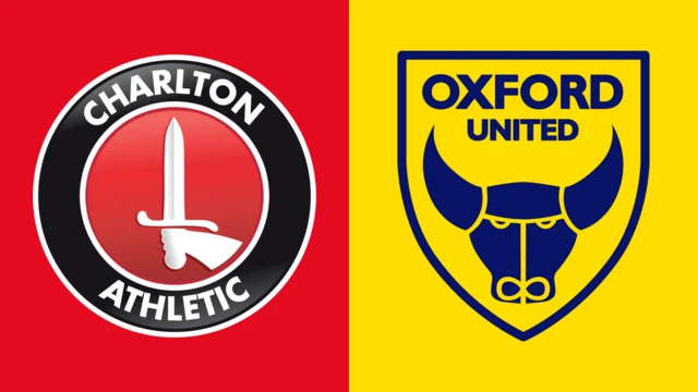 Side-by-side of Charlton Athletic and Oxford United club badges