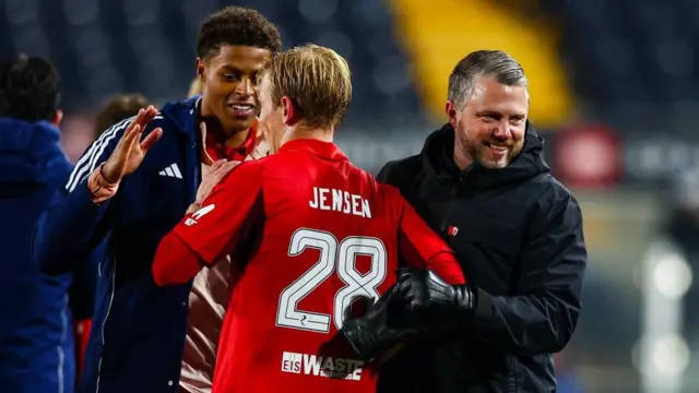 Jimmy Thelin celebrates Aberdeen's victory over Kilmarnock