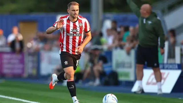 Leo Scienza in action for Southampton at Eastleigh FC