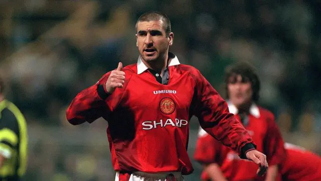 Eric Cantona playing for Manchester United