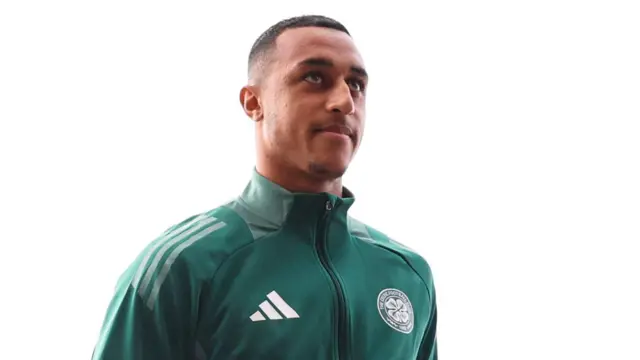 Celtic's Adam Idah during a Premier Sports Cup last sixteen match between Celtic and Hibernian at Celtic Park, on August 18, 2024, in Glasgow, Scotland