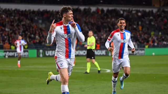 Crystal Palace celebrate scoring against Shakhtar Donetsk