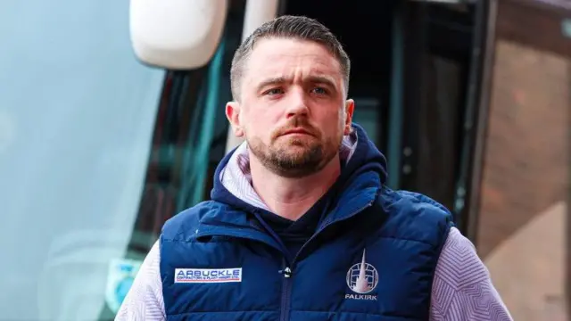 Stephen McGinn arrives at Pittodrie before Falkirk's Scottish Premiership match against Aberdeen