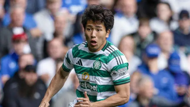 Shin Yamada in action for Celtic against Rangers
