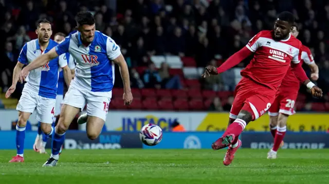 Kelechi Iheanacho playing for Middlesbrough against Blackburn Rovers