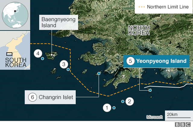 map showing the five islands and the NLL