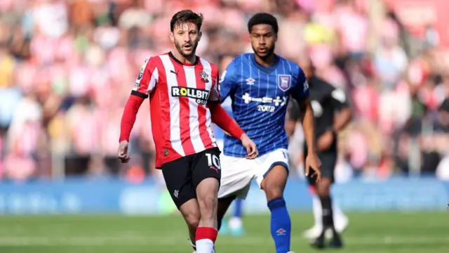 Adam Lallana of Southampton passes the ball during the Premier League match between Southampton FC and Ipswich Town FC at St Mary's Stadium