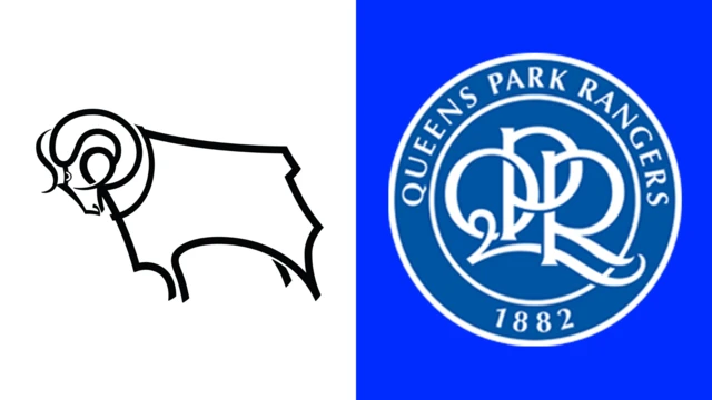 Side-by-side of Derby County and Queens Park Rangers club badges