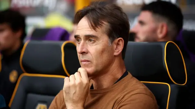 Julen Lopetegui looks on