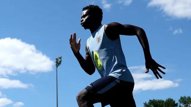 Bukayo Saka during England training