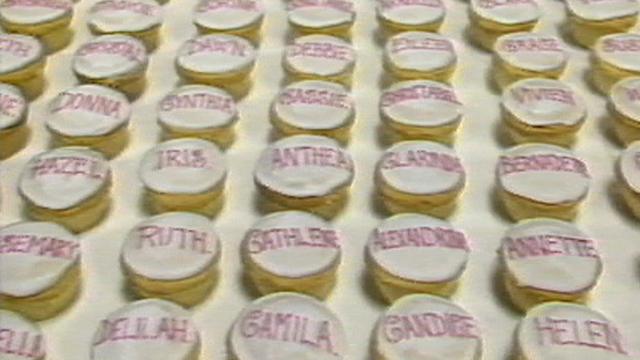 The many christening cakes baked for 'Tracey etc.'