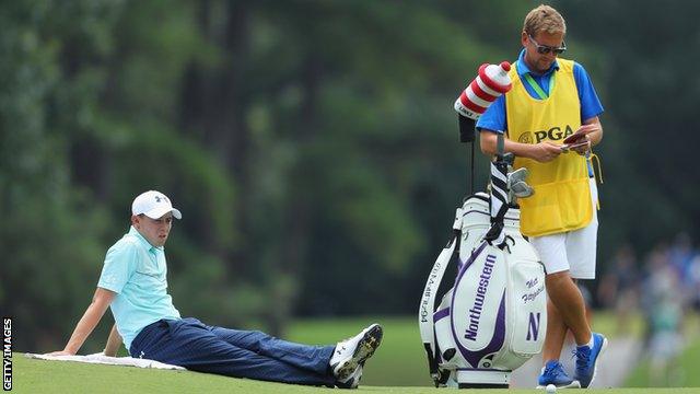 Matthew Fitzpatrick waits to play at the US PGA where he missed the cut