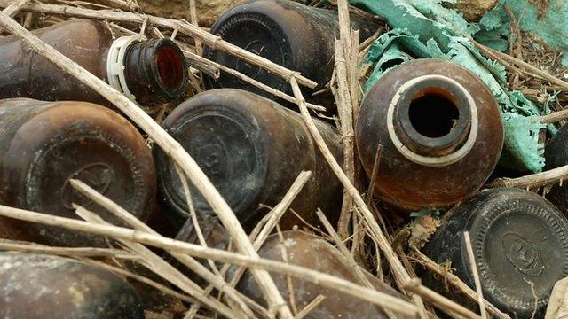 By-products of drug production in Boshe village in China