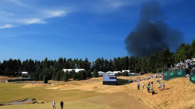 Smoke moves towards Chambers Bay