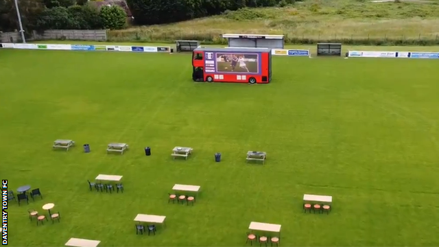 Daventry Town turned their pitch into a beer garden to help raise funds during the summer of 2020