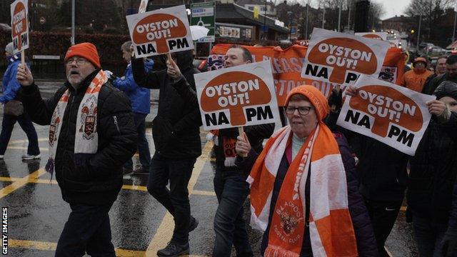 Supporters' march outside Ewood Park