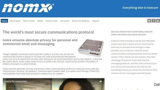 Screengrab of Nomx homepage