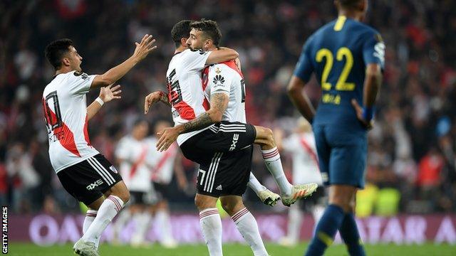 River Plate players celebrate