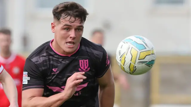Ethan Devine in action against Portadown
