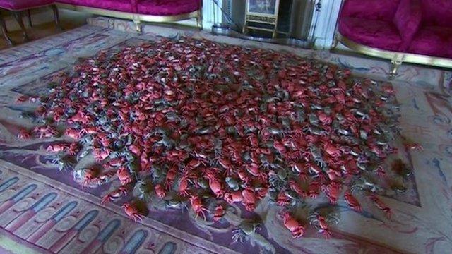 The ceramic crabs on display at Blenheim Palace