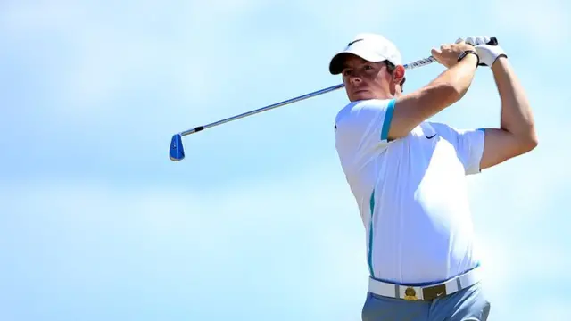 Rory McIlroy hits a tee shot