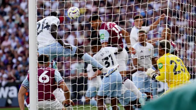 Amadou Onana scores for Aston Villa