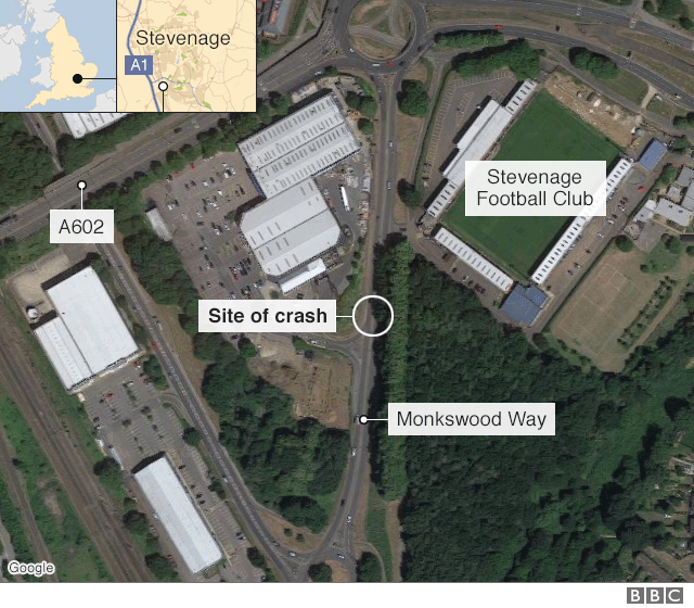 Map of the crash site