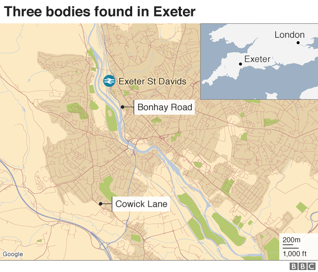 Map of Exeter