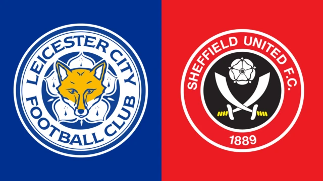 Side-by-side of Leicester City and Sheffield United club badges