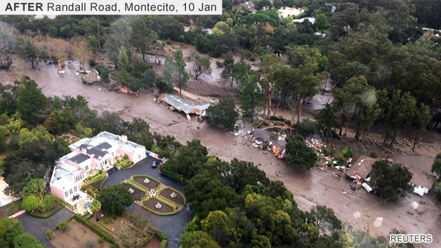 Image of Montecito after the mudslides