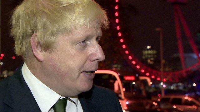 Boris Johnson in front of the London Eye