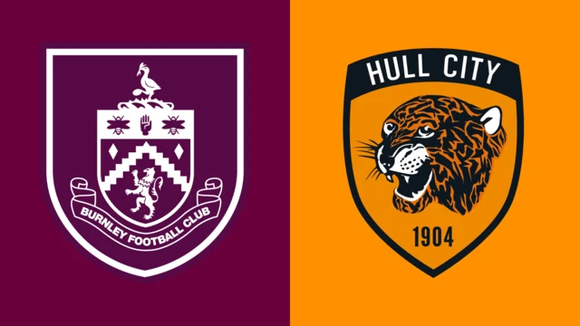 Side-by-side of Burnley and Hull City club badges