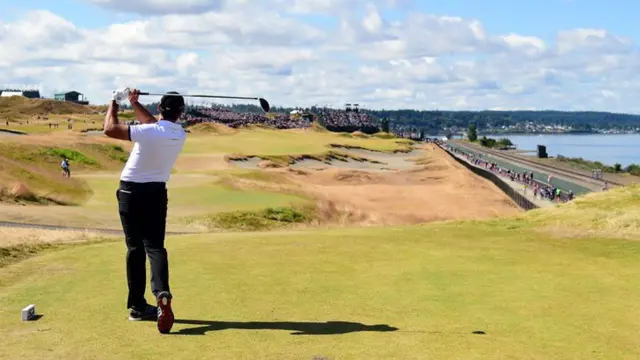 Jason Day hits his tee shot