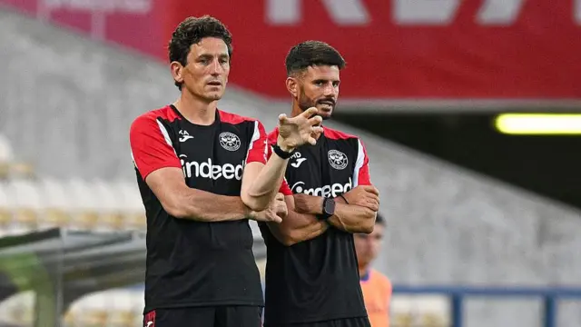 Brentford head coach Keith Andrews reacts during the pre-season friendly