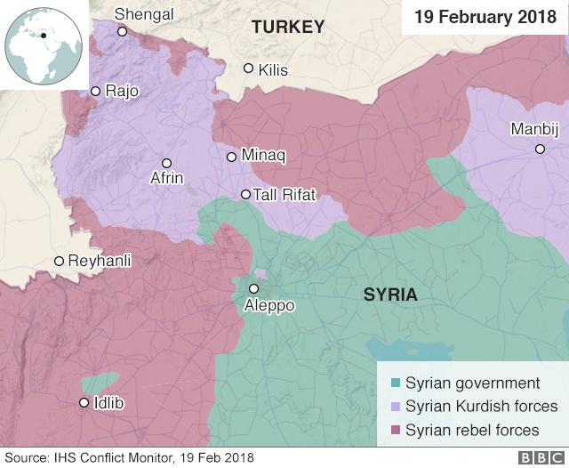 Map showing control of Afrin