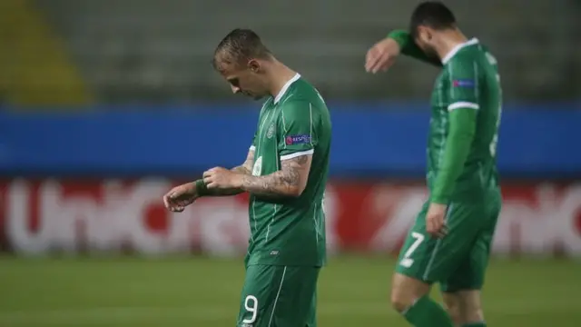 Celtic players looking dejected