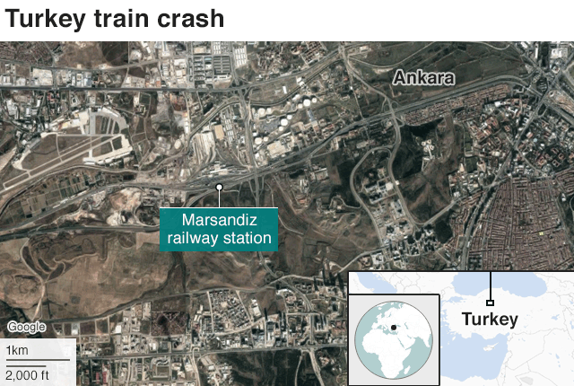 Map of Turkey train crash