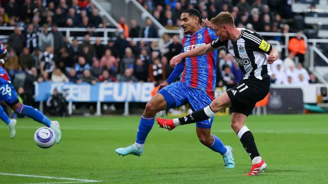 Harvey Barnes scores against Crystal Palace
