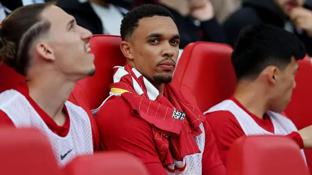 Alexander-Arnold on the bench for Liverpool. 