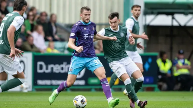 Action shot from previous match between Kilmarnock and Hibernian