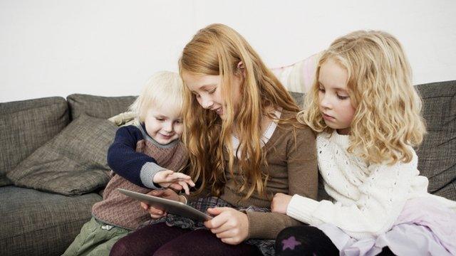 Children using tablet