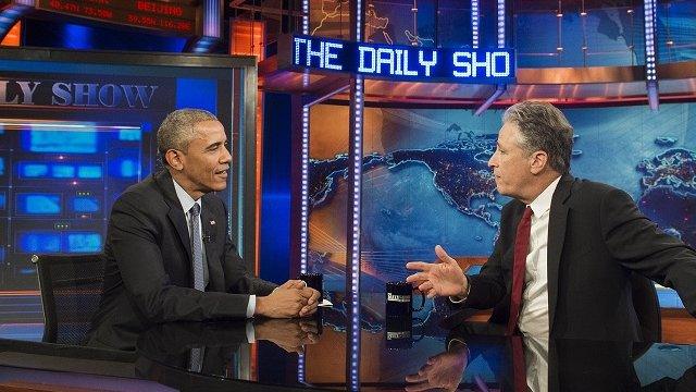 Jon Stewart and Barack Obama