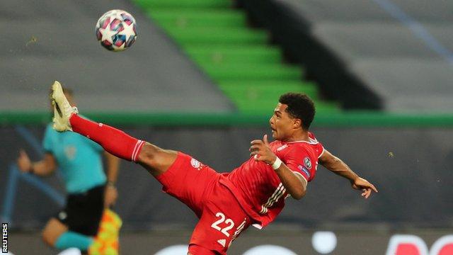 Serge Gnabry in action for Bayern Munich in the Champions League