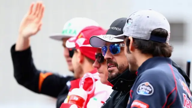 Fernando Alonso during the driver parade ahead of the Austrian Grand Prix