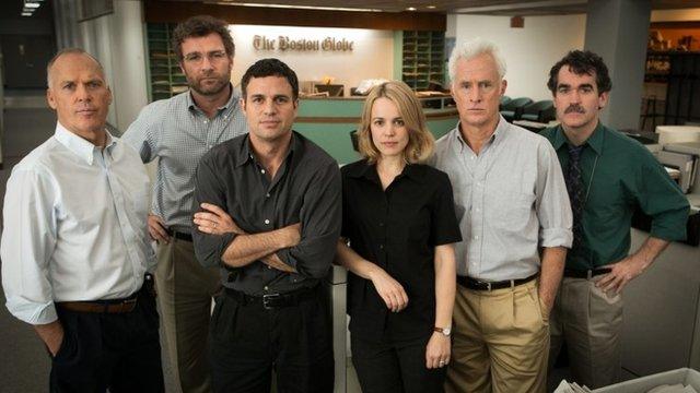 Michael Keaton, Liev Schreiber, Mark Ruffalo, Rachel McAdams, John Slattery and Brian d'Arcy James all star in Spotlight