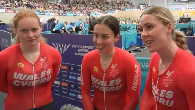 Wales team sprint cycling squad