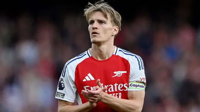 Odegaard in action for Arsenal 