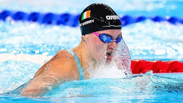 Mona McSharry on her way to finishing third in her 200m breaststroke heat on Wednesday morning 