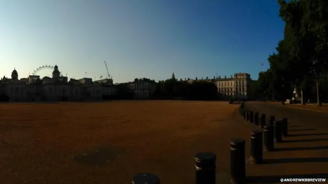 Horse Guard's Parade, central London, in early morning sunshine